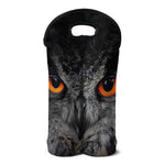 Owl Eyes Print Double Neoprene Wine Tote