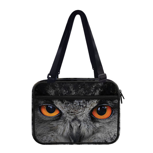 Owl Eyes Print Double Strap Bible Bag