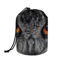 Owl Eyes Print Drawstring Makeup Bag