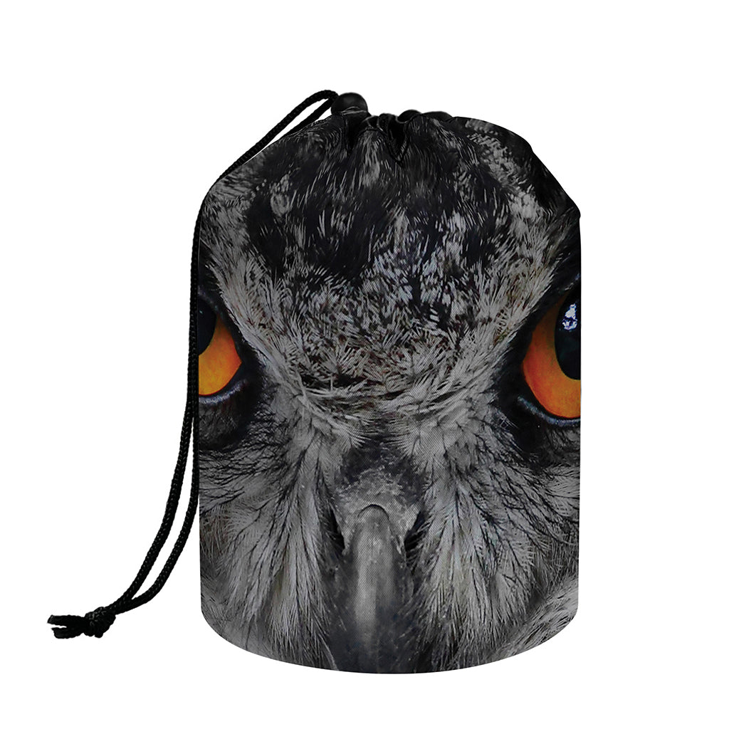 Owl Eyes Print Drawstring Makeup Bag