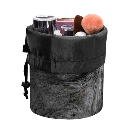 Owl Eyes Print Drawstring Makeup Bag