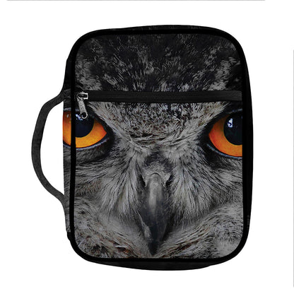Owl Eyes Print Front Pocket Bible Bag