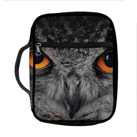 Owl Eyes Print Front Pocket Bible Bag