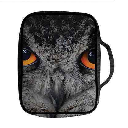 Owl Eyes Print Front Pocket Bible Bag