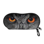 Owl Eyes Print Glasses Case