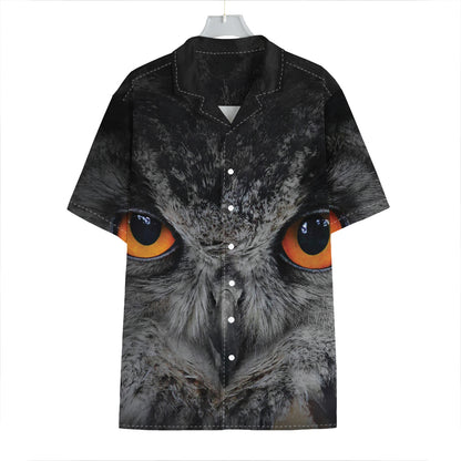 Owl Eyes Print Hawaiian Shirt