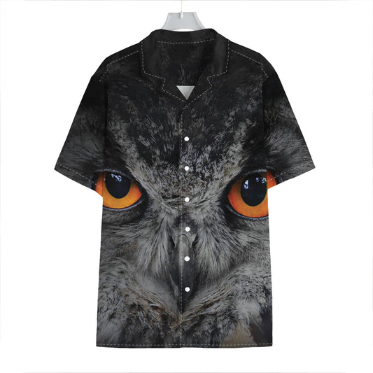Owl Eyes Print Hawaiian Shirt