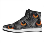Owl Eyes Print High Top Leather Sneakers