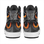 Owl Eyes Print High Top Leather Sneakers