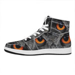 Owl Eyes Print High Top Leather Sneakers
