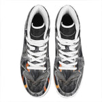 Owl Eyes Print High Top Leather Sneakers