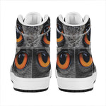 Owl Eyes Print High Top Leather Sneakers