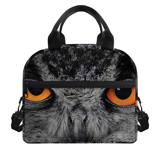 Owl Eyes Print Insulated Lunch Bag