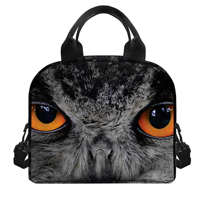 Owl Eyes Print Insulated Lunch Bag