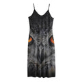 Owl Eyes Print Jersey Midi Cami Dress