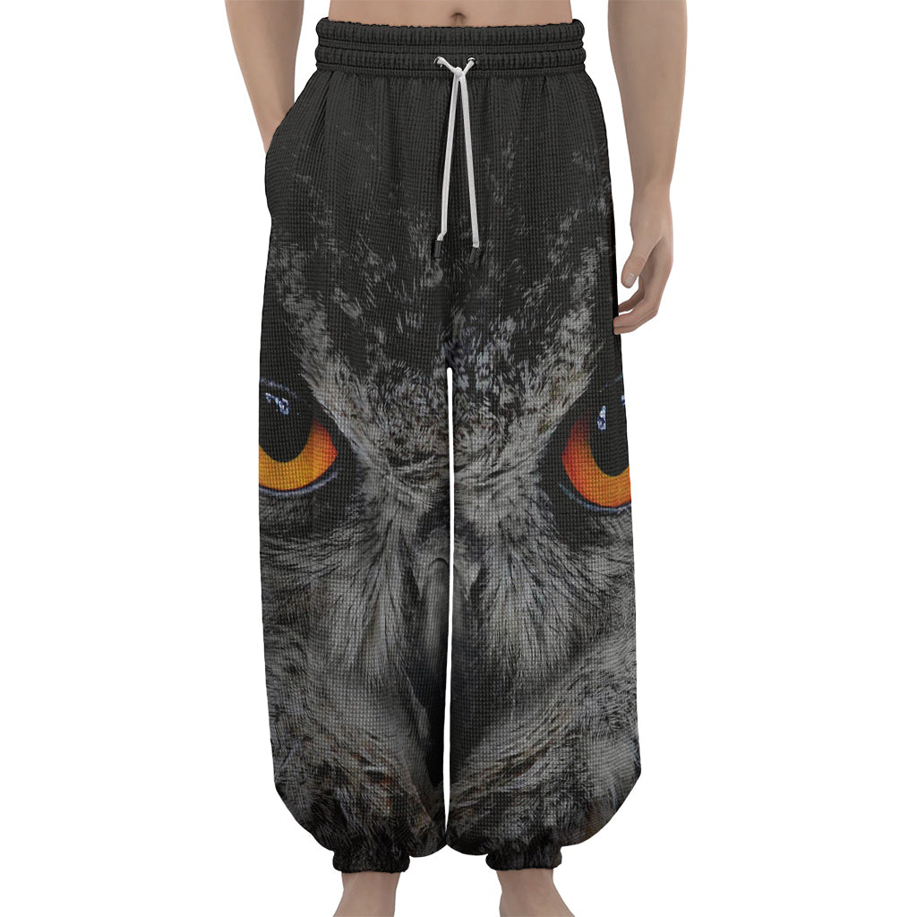 Owl Eyes Print Lantern Pants