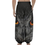 Owl Eyes Print Lantern Pants