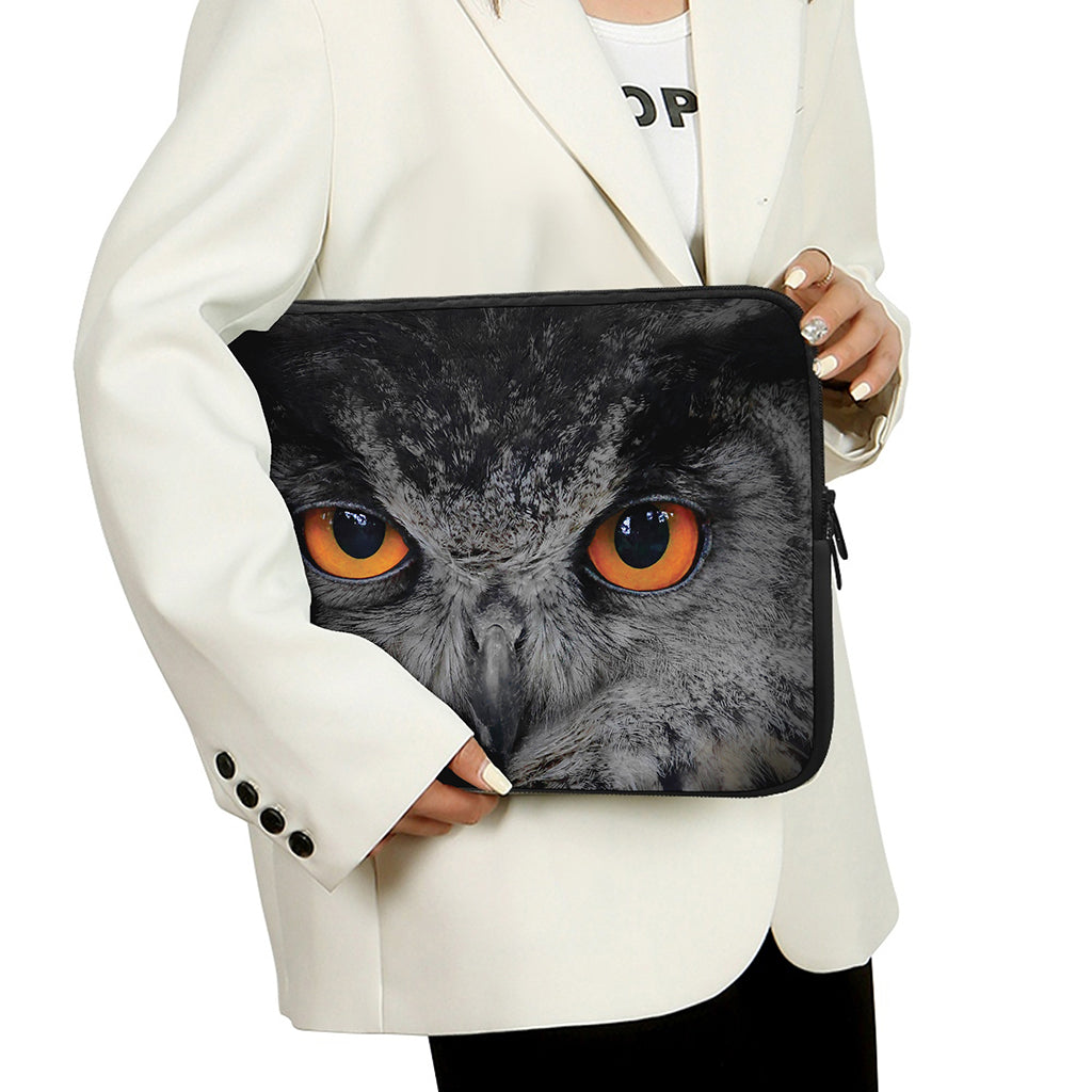 Owl Eyes Print Laptop Sleeve