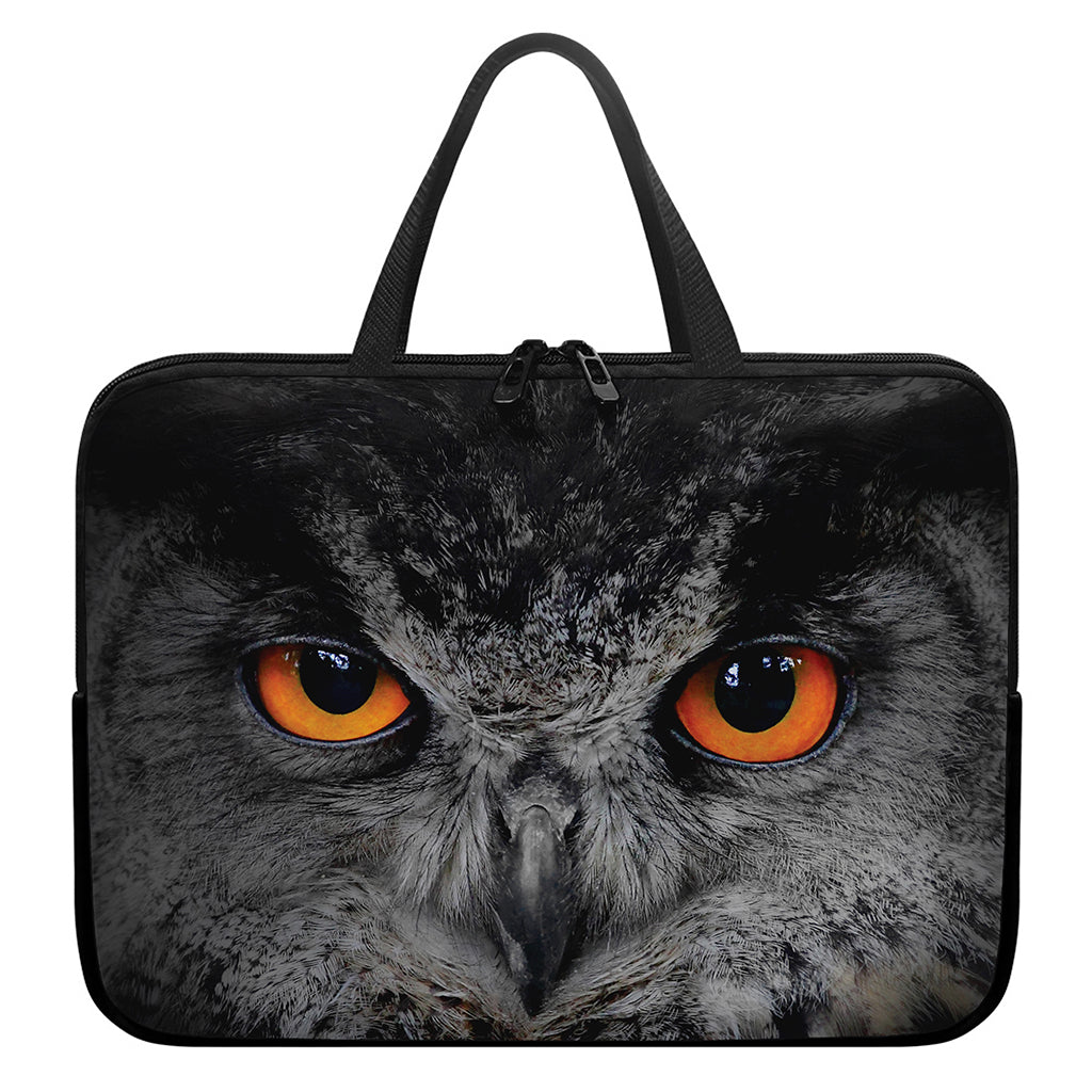 Owl Eyes Print Laptop Sleeve With Handle