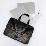 Owl Eyes Print Laptop Sleeve With Handle