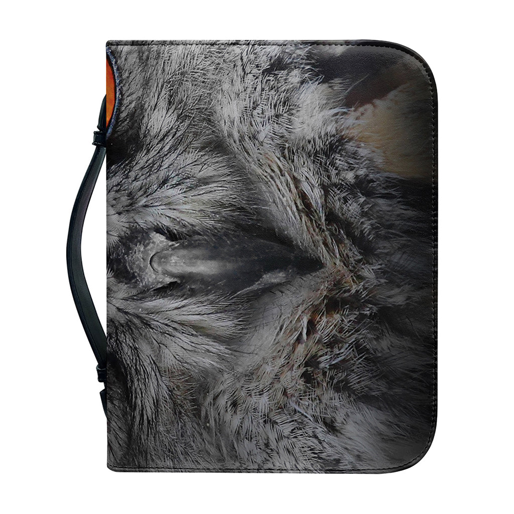 Owl Eyes Print Leather Bible Cover