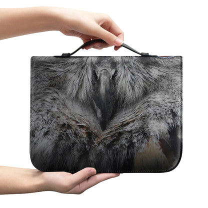 Owl Eyes Print Leather Bible Cover