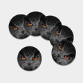 Owl Eyes Print Leather Coaster Set