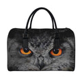 Owl Eyes Print Leather Duffel Bag