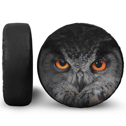 Owl Eyes Print Leather Spare Tire Cover