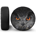 Owl Eyes Print Leather Spare Tire Cover