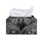 Owl Eyes Print Leather Tissue Box Cover