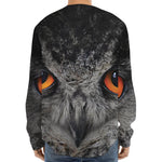 Owl Eyes Print Long Sleeve Baseball Jersey