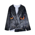 Owl Eyes Print Long Sleeve Short Coat