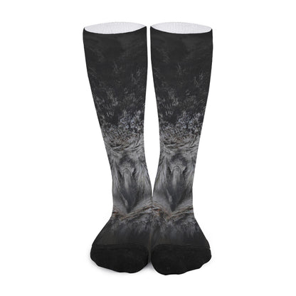 Owl Eyes Print Long Socks