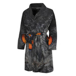 Owl Eyes Print Men's Bathrobe