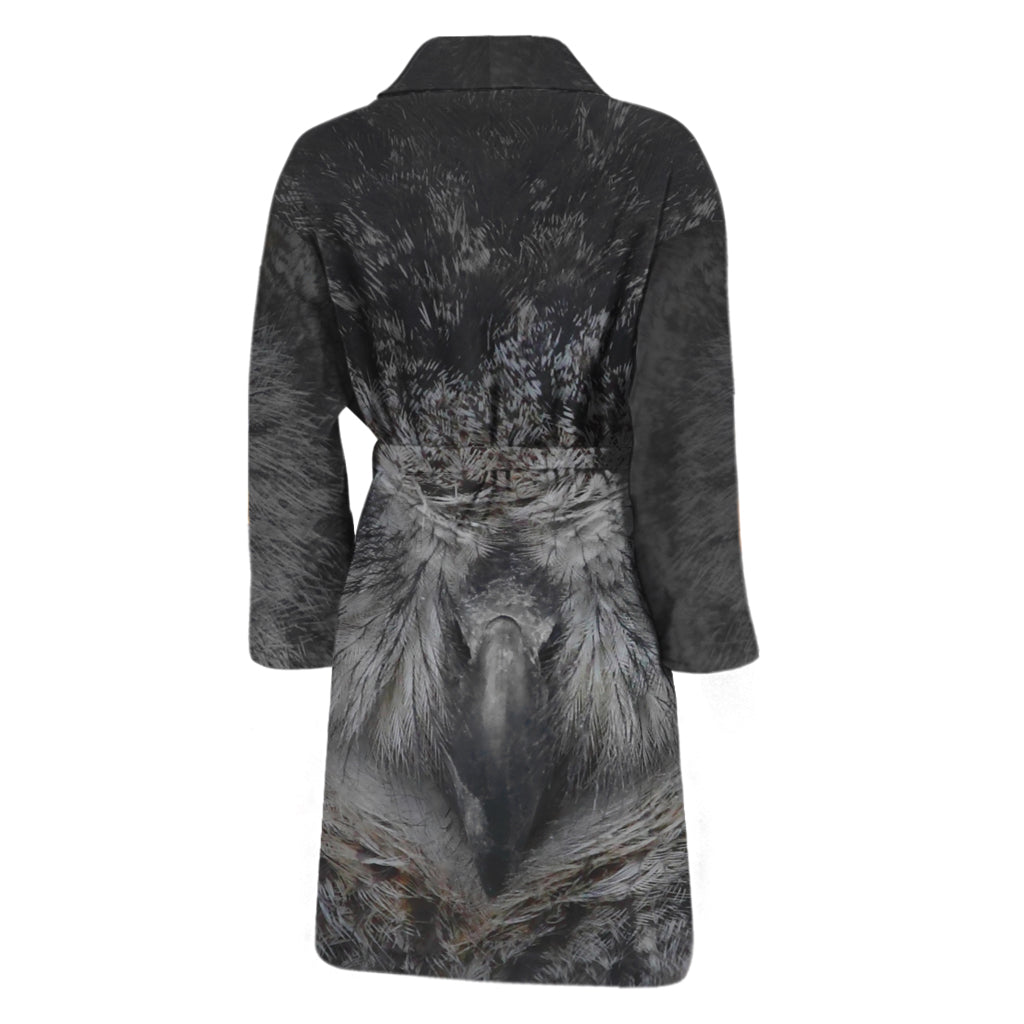 Owl Eyes Print Men's Bathrobe