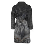 Owl Eyes Print Men's Bathrobe