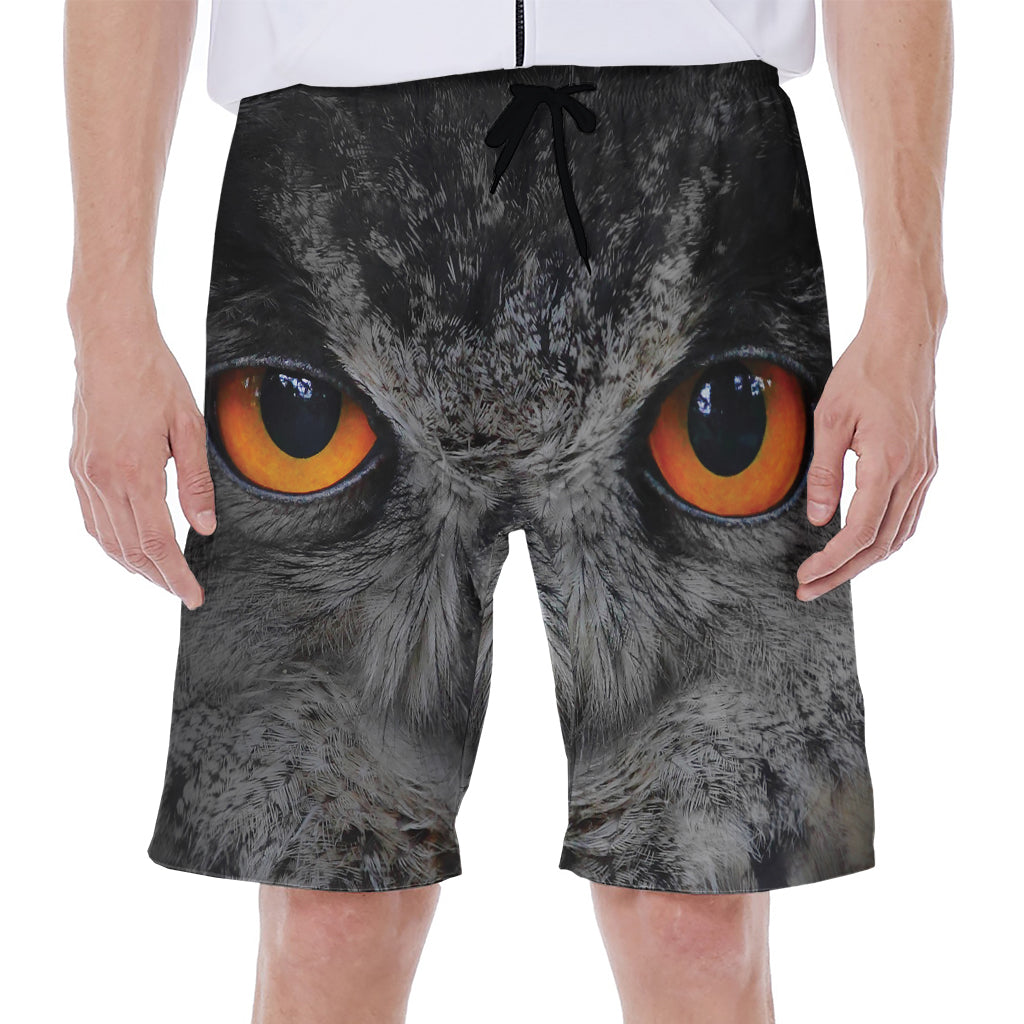Owl Eyes Print Men's Beach Shorts
