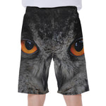 Owl Eyes Print Men's Beach Shorts