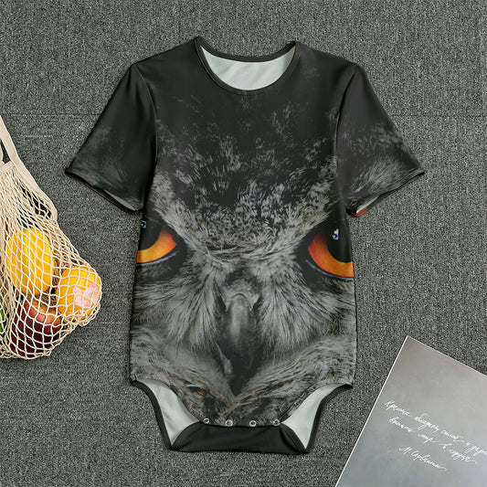 Owl Eyes Print Men's Bodysuit