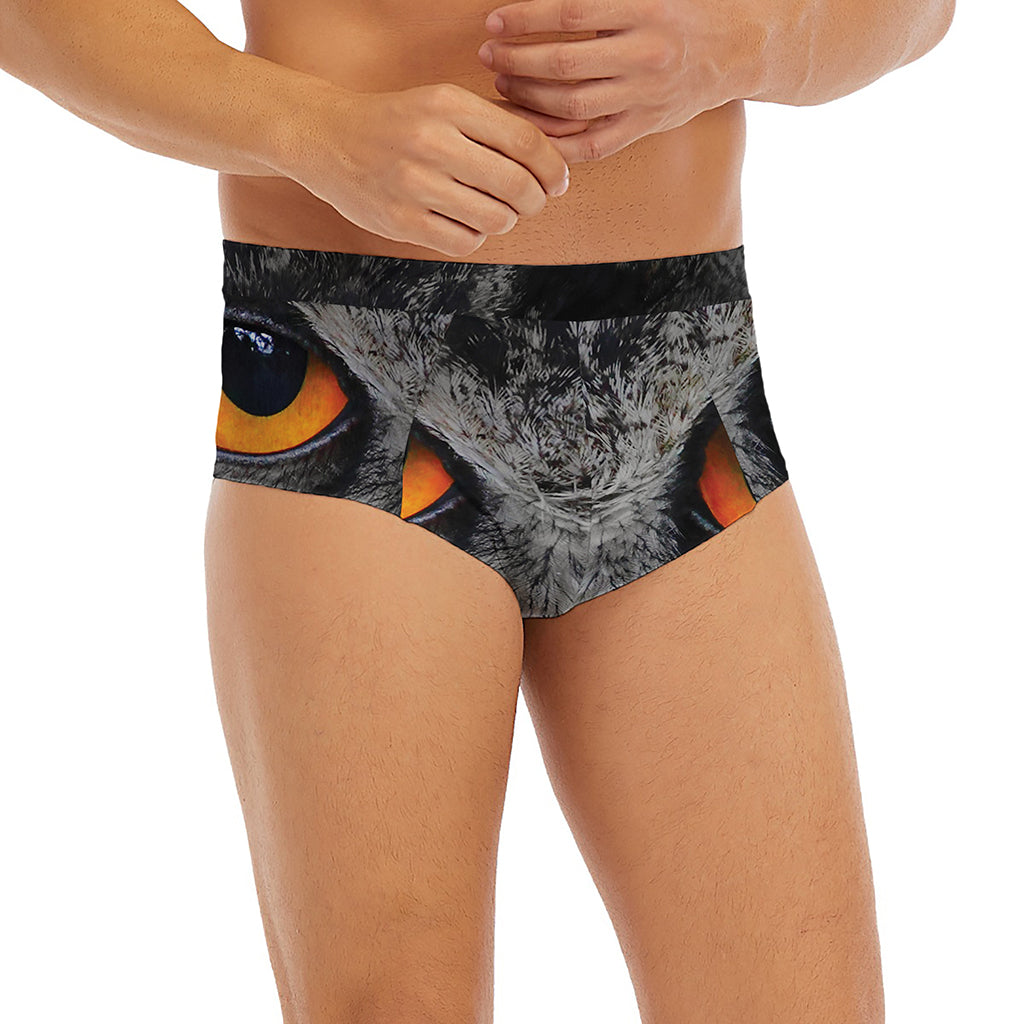 Owl Eyes Print Men's Briefs