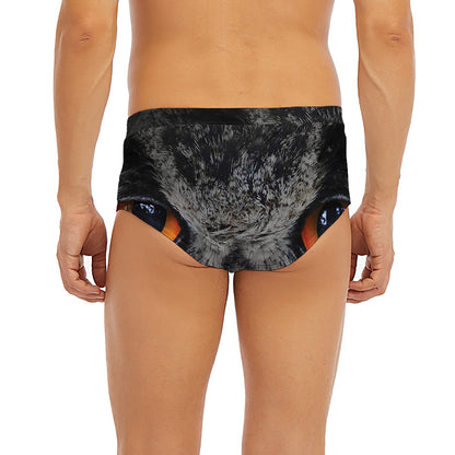 Owl Eyes Print Men's Briefs