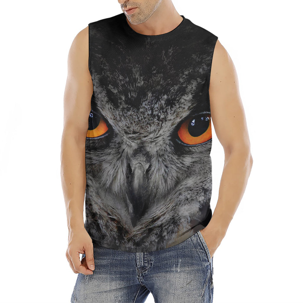 Owl Eyes Print Men's Fitness Tank Top