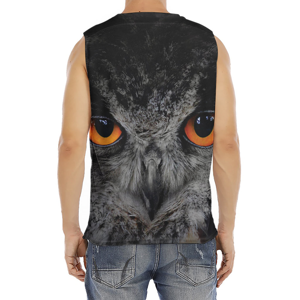Owl Eyes Print Men's Fitness Tank Top