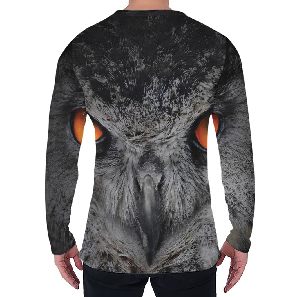 Owl Eyes Print Men's Long Sleeve T-Shirt