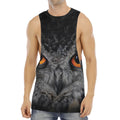 Owl Eyes Print Men's Muscle Tank Top