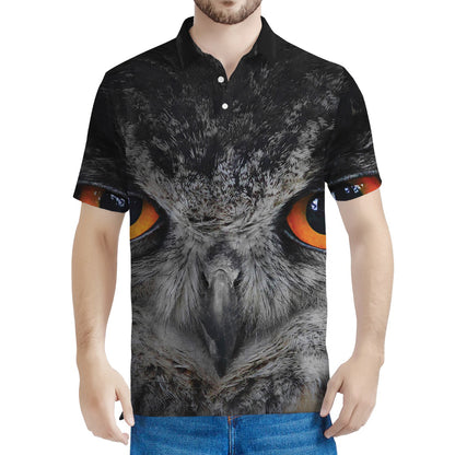 Owl Eyes Print Men's Polo Shirt