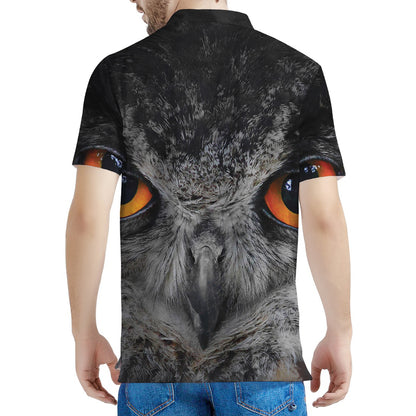 Owl Eyes Print Men's Polo Shirt