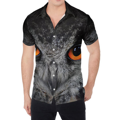 Owl Eyes Print Men's Shirt