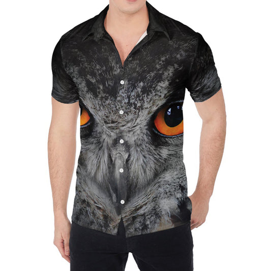 Owl Eyes Print Men's Shirt